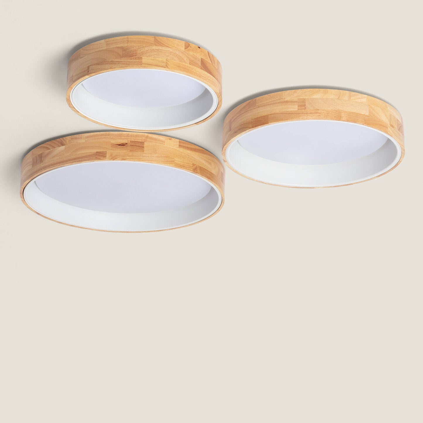 Plafón LED 30W Circular Madera y Aluminio Ø570 mm CCT Seleccionable Dari