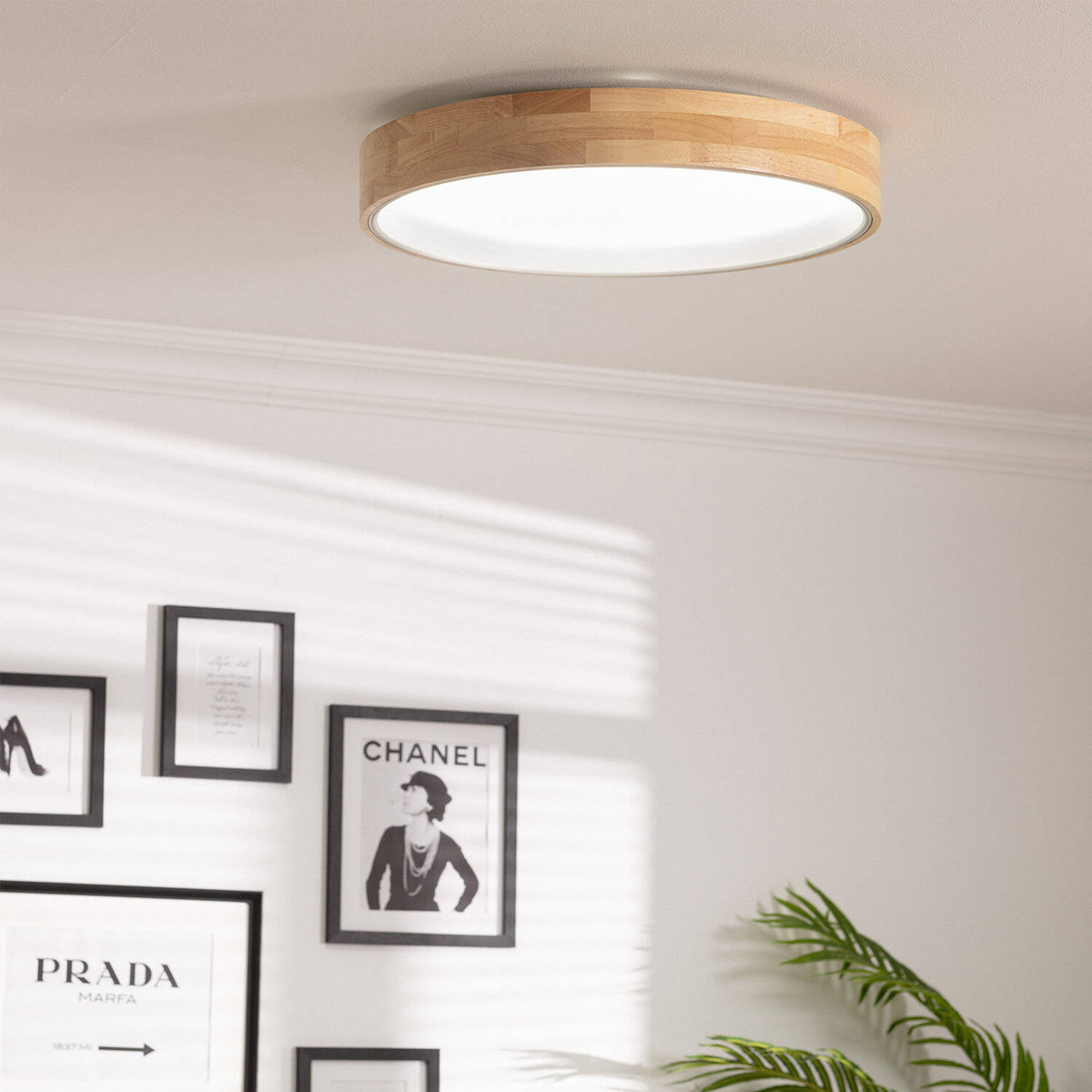Plafón LED 30W Circular Madera y Aluminio Ø570 mm CCT Seleccionable Dari