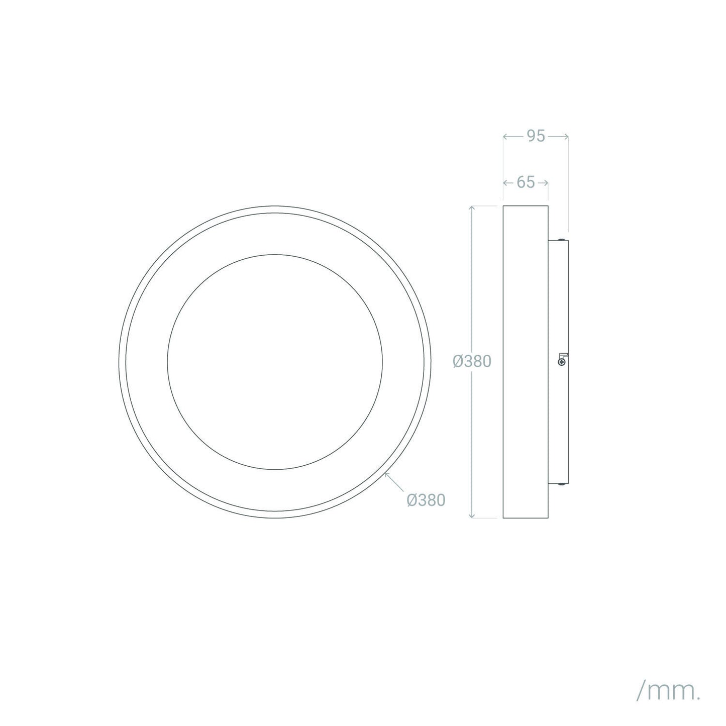 Plafón LED 30W Circular Aluminio Ø380 mm CCT Seleccionable Jacob