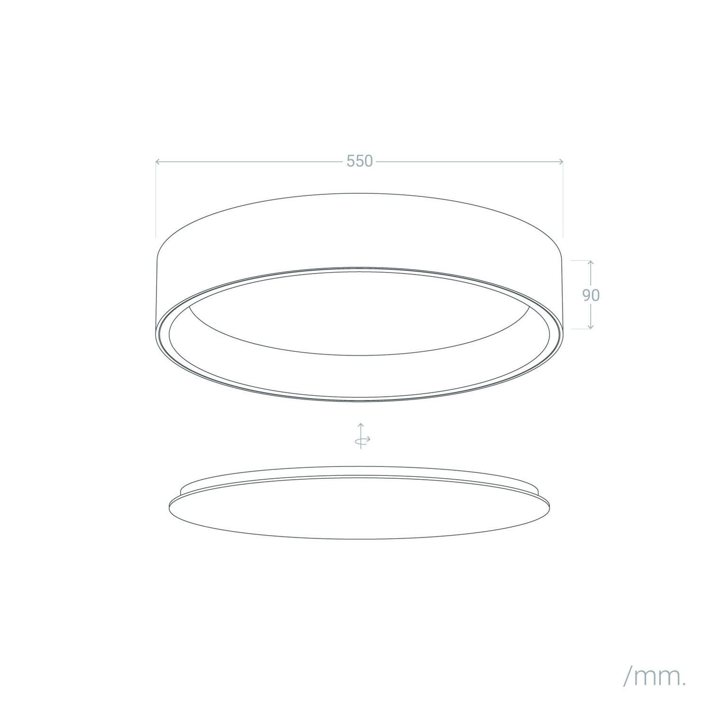 Plafón LED 30W Circular Metal Ø550 mm CCT Seleccionable Big Broadway