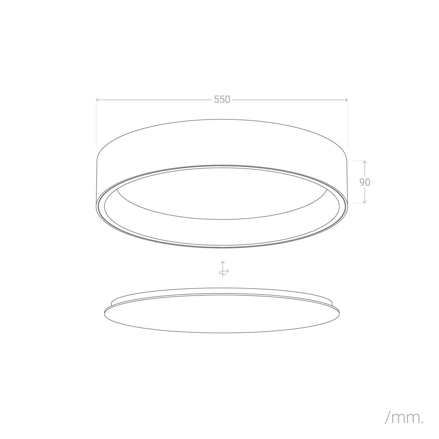 Plafón LED 30W Circular Metal Ø550 mm CCT Seleccionable Big Broadway