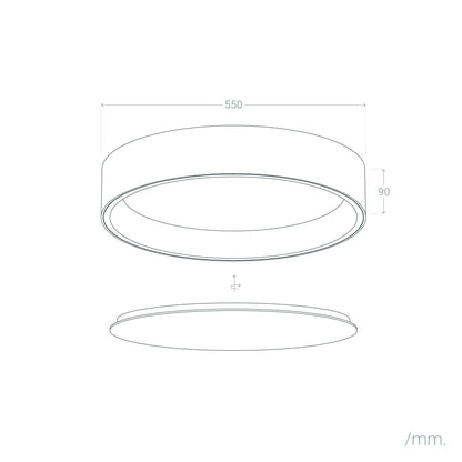 Plafón LED 30W Circular Metal Ø550 mm CCT Seleccionable Big Broadway