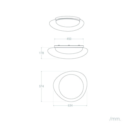 Plafón LED 30W Metal y Metacrilato CCT Seleccionable Camden L Ø600 mm