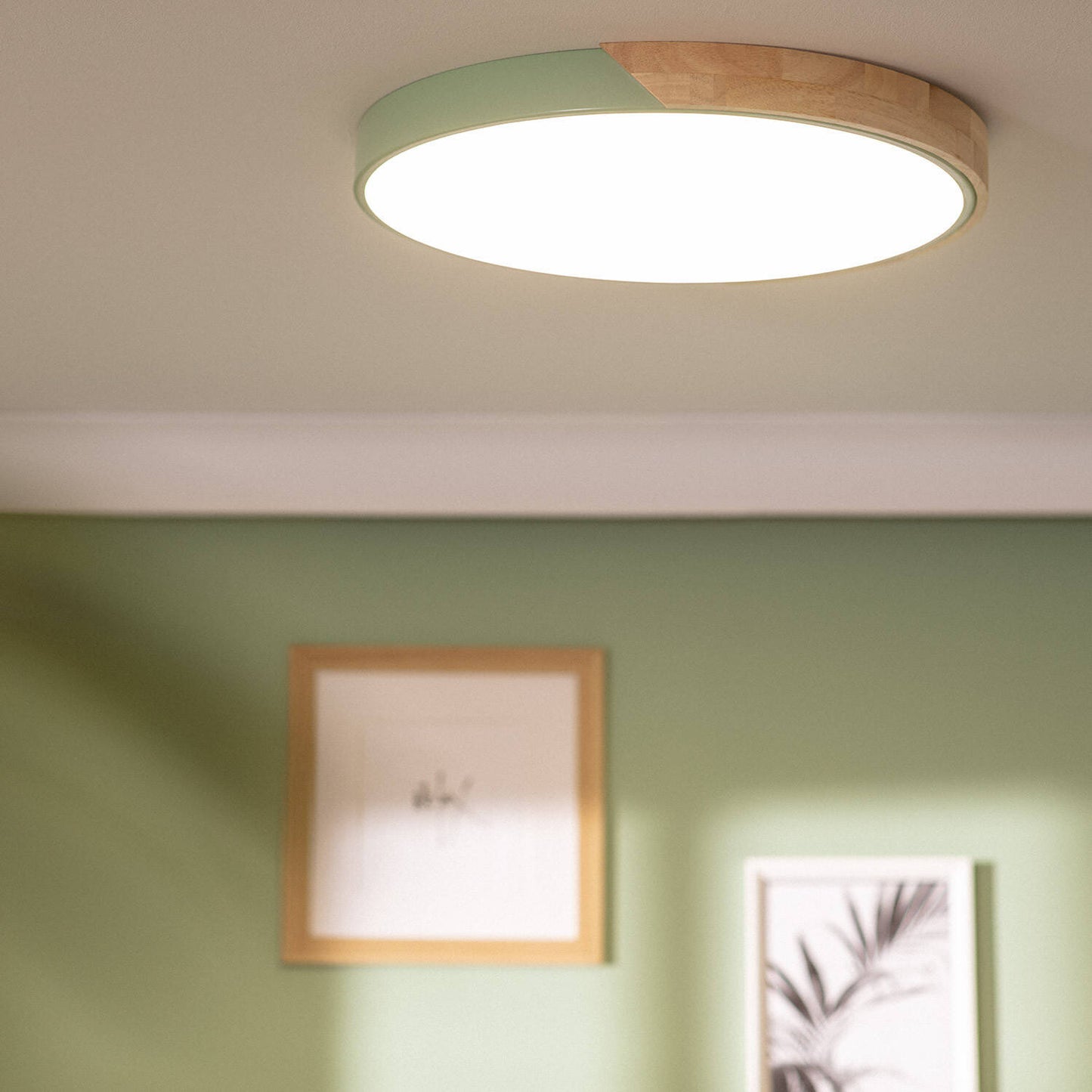Plafón LED 36W Circular Madera y Aluminio Ø500 mm CCT Seleccionable Semi-Dari