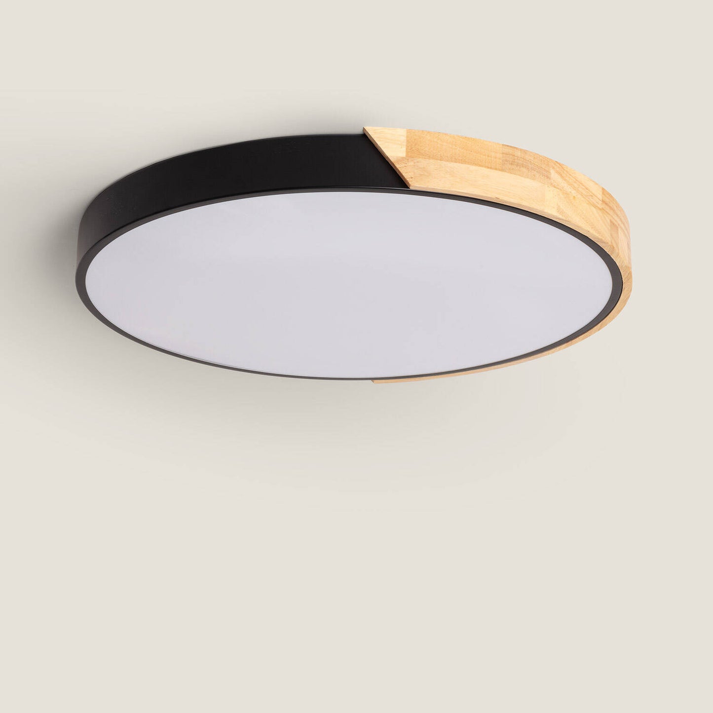 Plafón LED 36W Circular Madera y Aluminio Ø500 mm CCT Seleccionable Semi-Dari