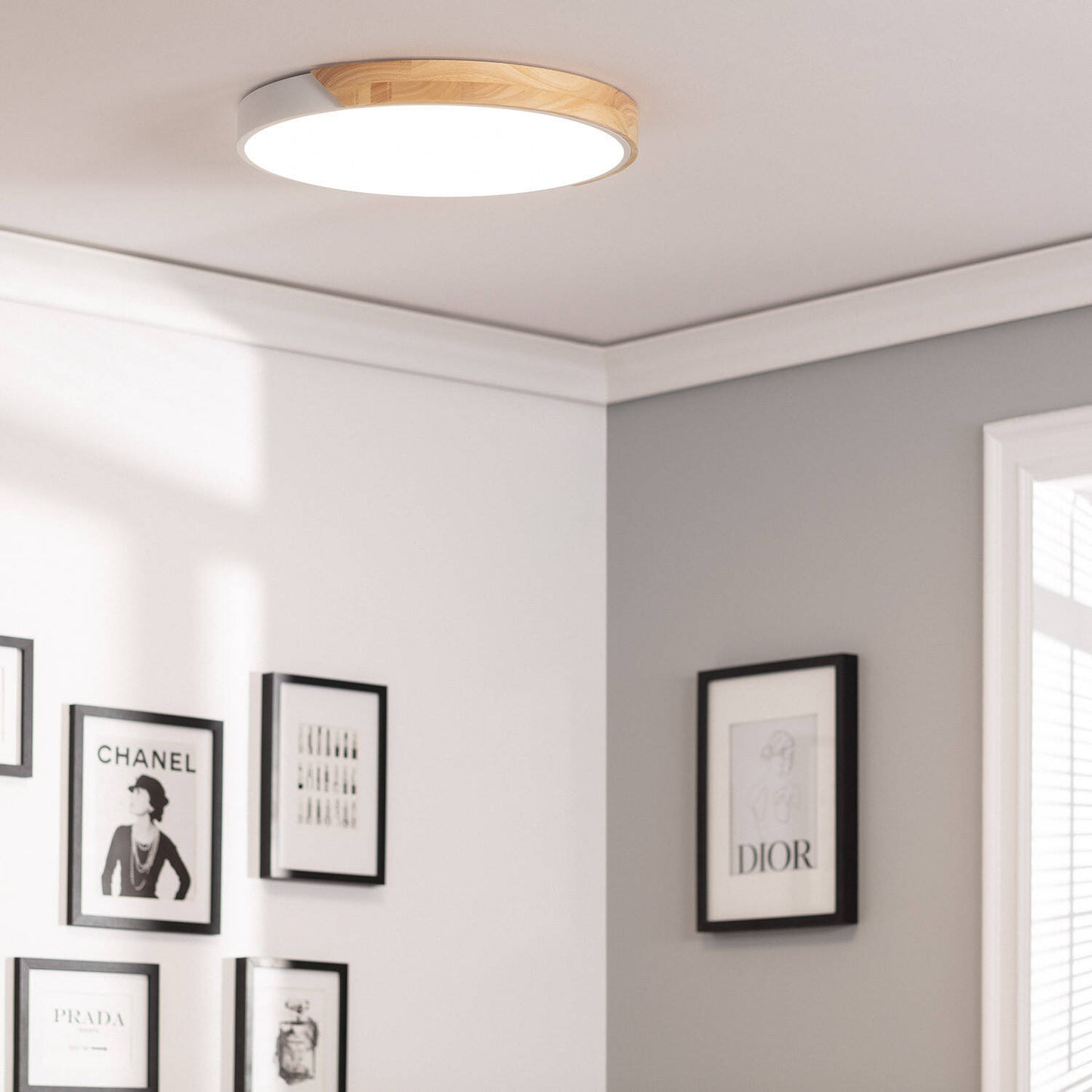 Plafón LED 36W Circular Madera y Aluminio Ø500 mm CCT Seleccionable Semi-Dari