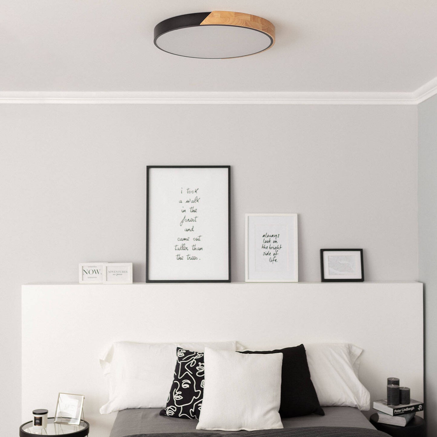 Plafón LED 36W Circular Madera y Aluminio Ø500 mm CCT Seleccionable Semi-Dari