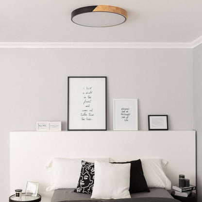 Plafón LED 36W Circular Madera y Aluminio Ø500 mm CCT Seleccionable Semi-Dari