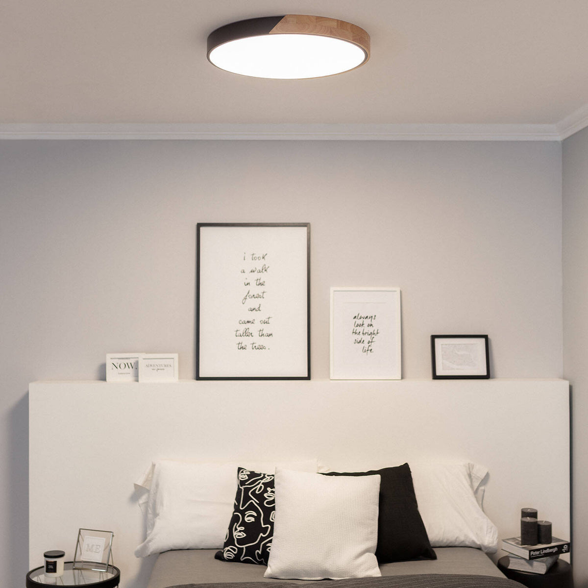 Plafón LED 36W Circular Madera y Aluminio Ø500 mm CCT Seleccionable Semi-Dari