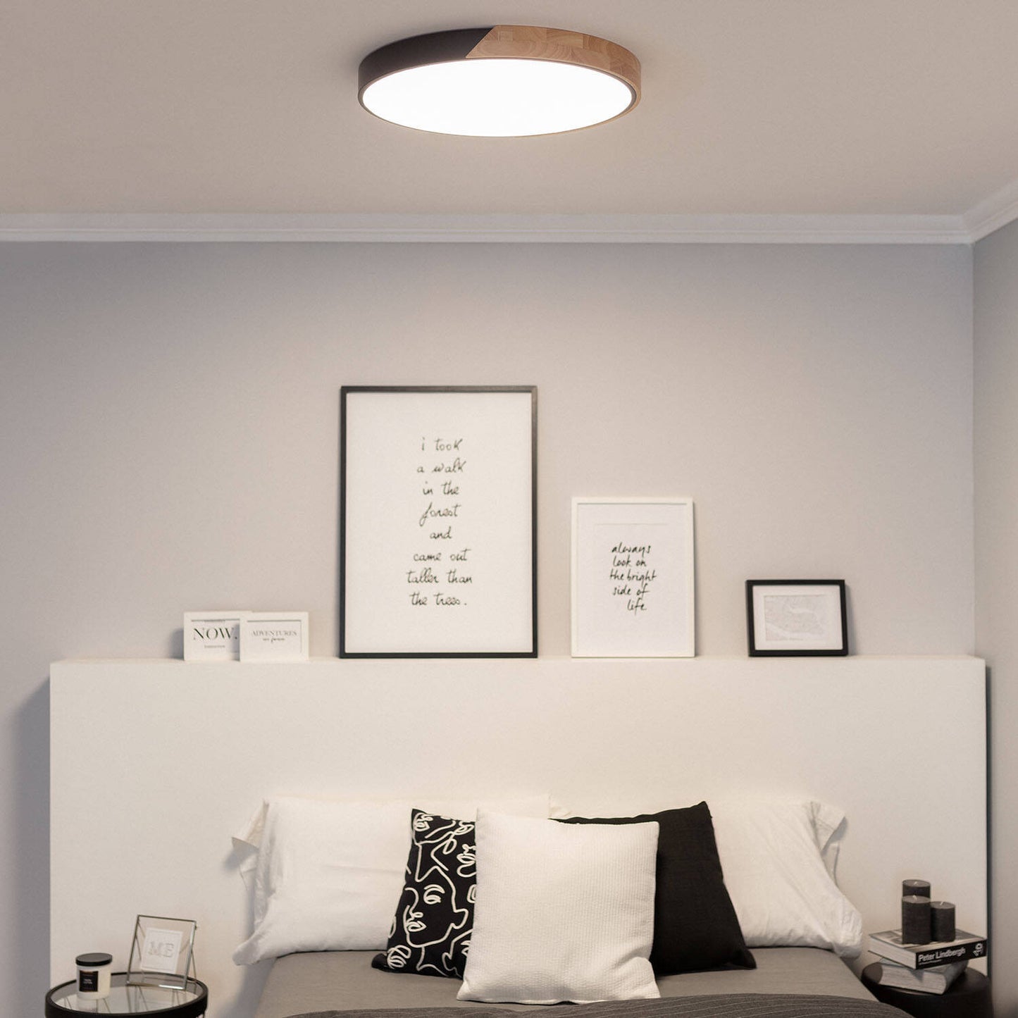 Plafón LED 36W Circular Madera y Aluminio Ø500 mm CCT Seleccionable Semi-Dari