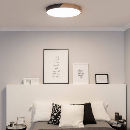 Plafón LED 36W Circular Madera y Aluminio Ø500 mm CCT Seleccionable Semi-Dari