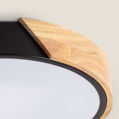 Plafón LED 36W Circular Madera y Aluminio Ø500 mm CCT Seleccionable Semi-Dari