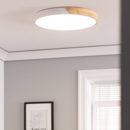 Plafón LED 36W Circular Madera y Aluminio Ø500 mm CCT Seleccionable Semi-Dari