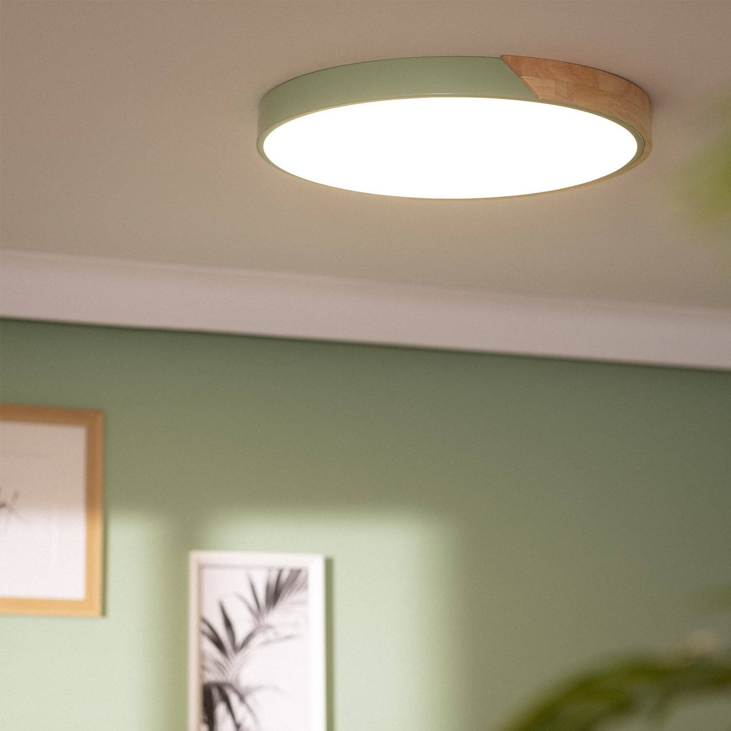 Plafón LED 36W Circular Madera y Aluminio Ø500 mm CCT Seleccionable Semi-Dari