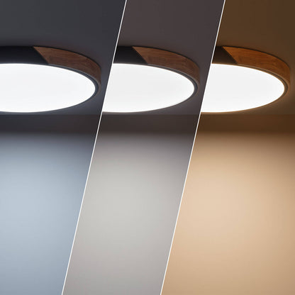 Plafón LED 36W Circular Madera y Aluminio Ø500 mm CCT Seleccionable Semi-Dari