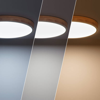 Plafón LED 36W Circular Madera y Aluminio Ø500 mm CCT Seleccionable Semi-Dari