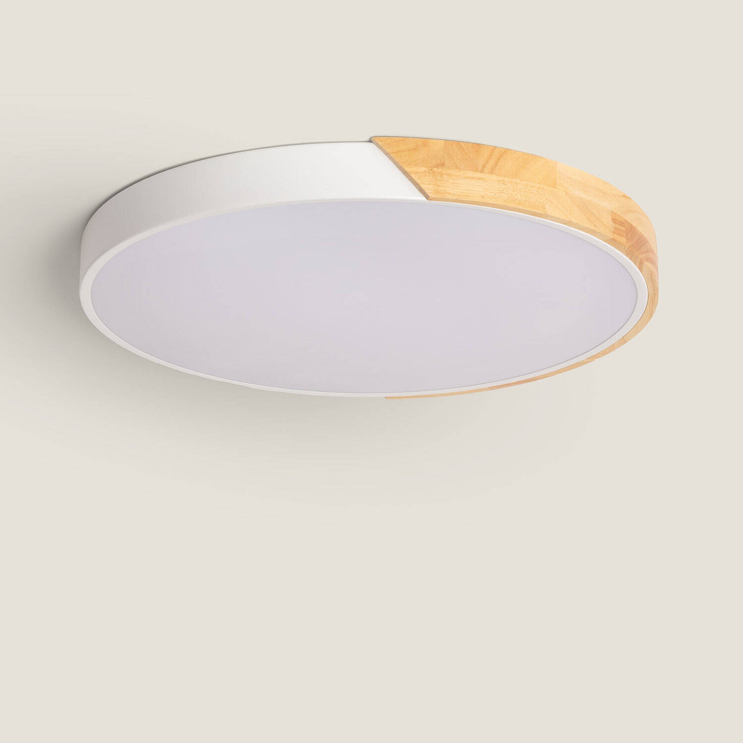 Plafón LED 36W Circular Madera y Aluminio Ø500 mm CCT Seleccionable Semi-Dari