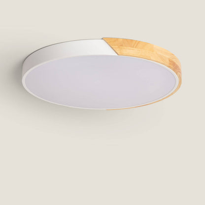 Plafón LED 36W Circular Madera y Aluminio Ø500 mm CCT Seleccionable Semi-Dari