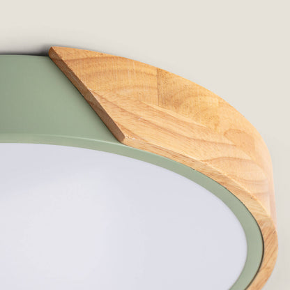 Plafón LED 36W Circular Madera y Aluminio Ø500 mm CCT Seleccionable Semi-Dari