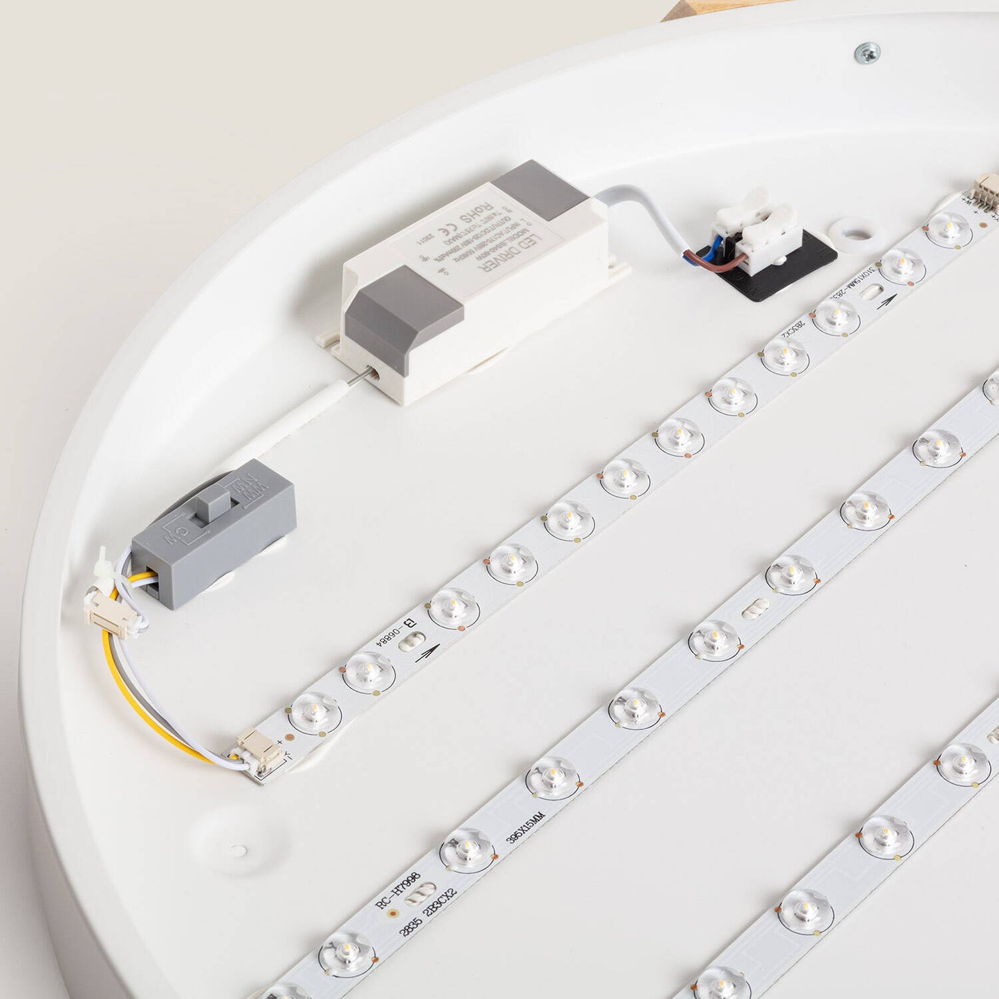 Plafón LED 36W Circular Madera y Aluminio Ø500 mm CCT Seleccionable Semi-Dari