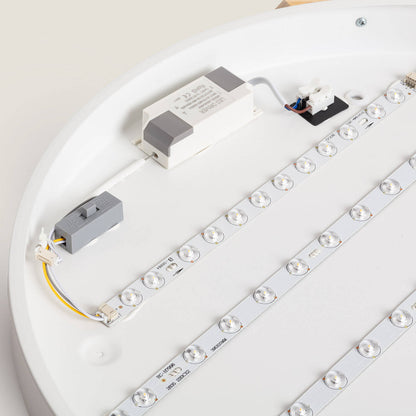 Plafón LED 36W Circular Madera y Aluminio Ø500 mm CCT Seleccionable Semi-Dari