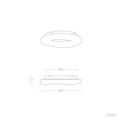 Plafón LED 40W Metal Cameron Ø600 mm CCT Seleccionable
