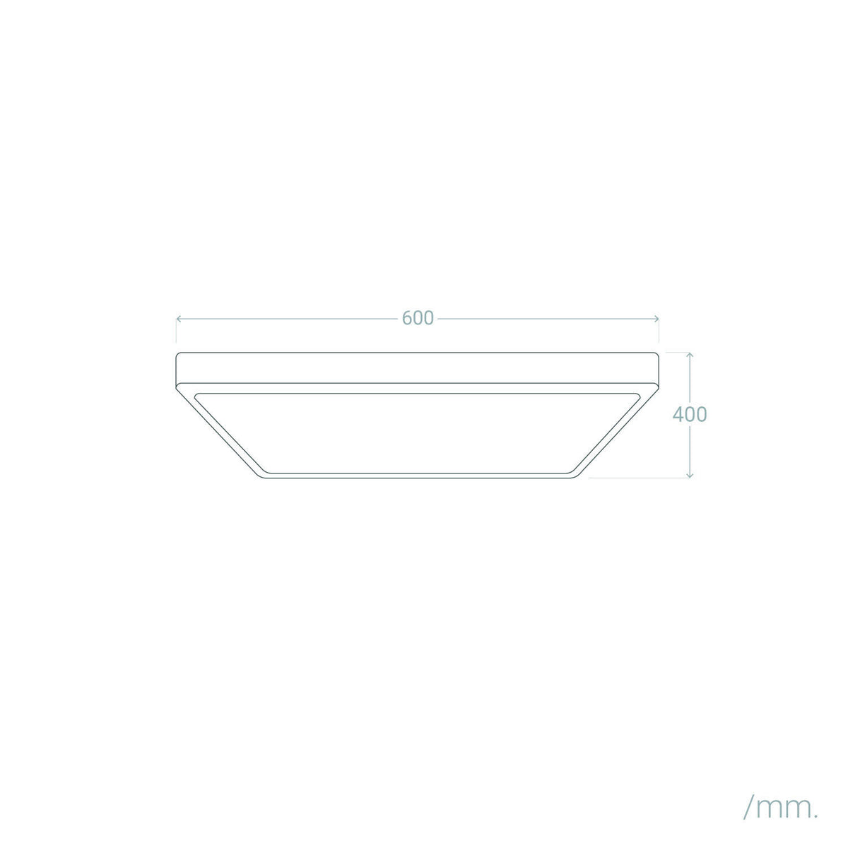 Plafón LED 40W Rectangular Metal 600x400 mm CCT Seleccionable Hidria