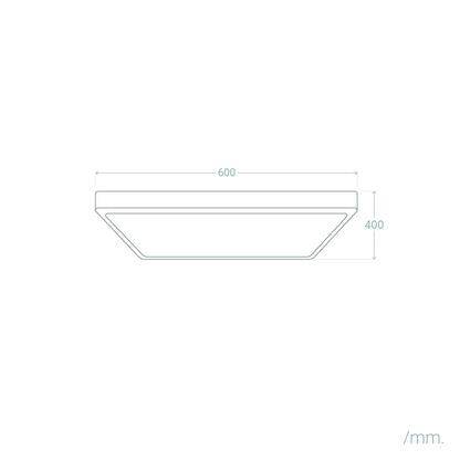 Plafón LED 40W Rectangular Metal 600x400 mm CCT Seleccionable Hidria