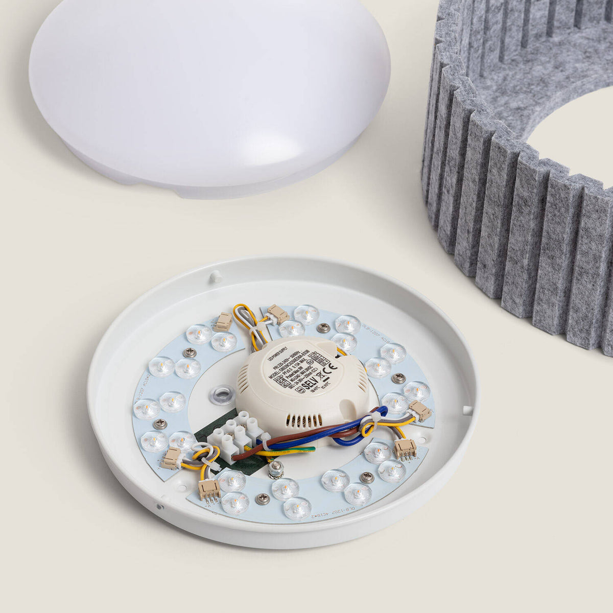 Plafón LED Acústico 9W Circular Fieltro Ø300 mm CCT Seleccionable Kaptyn