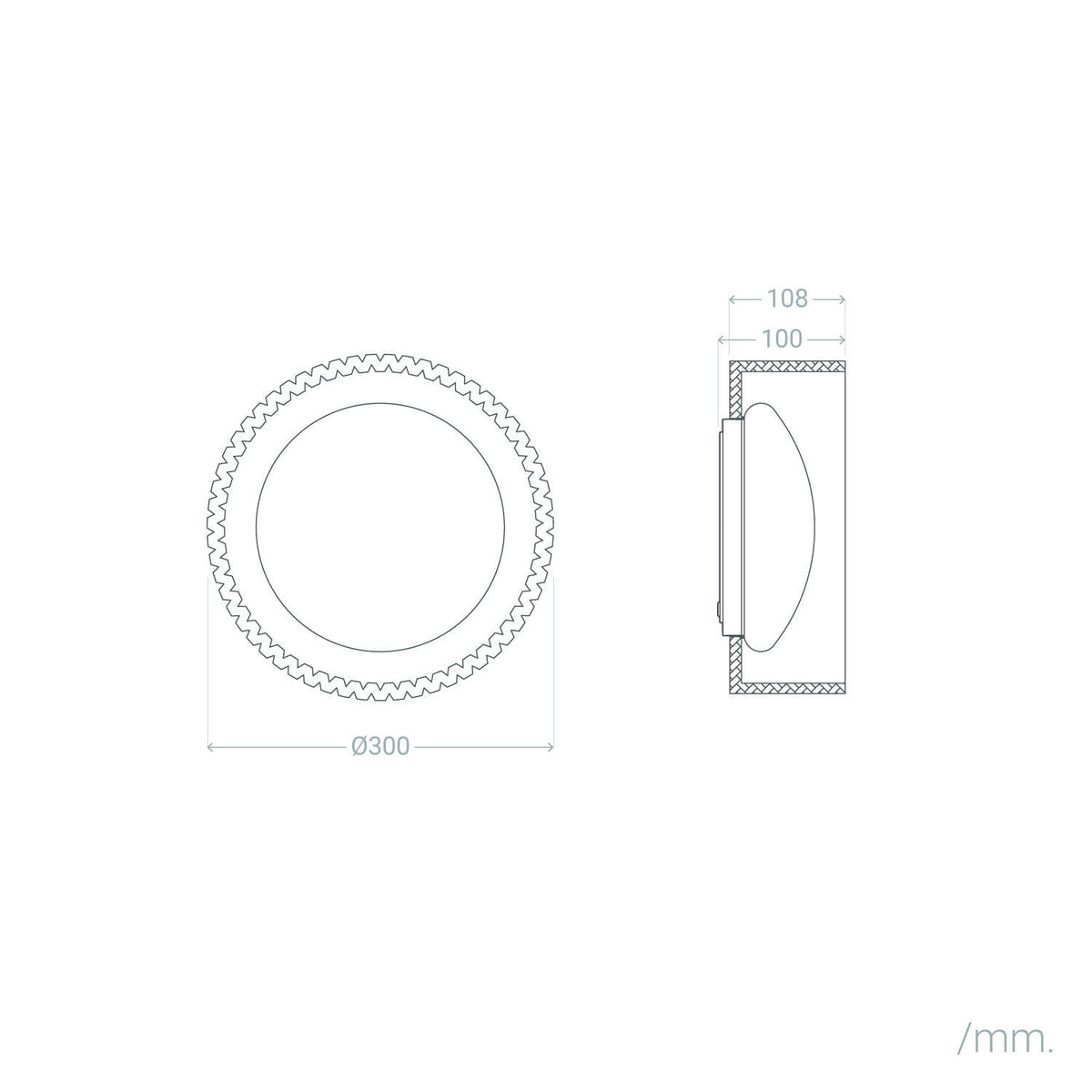 Plafón LED Acústico 9W Circular Fieltro Ø300 mm CCT Seleccionable Kaptyn