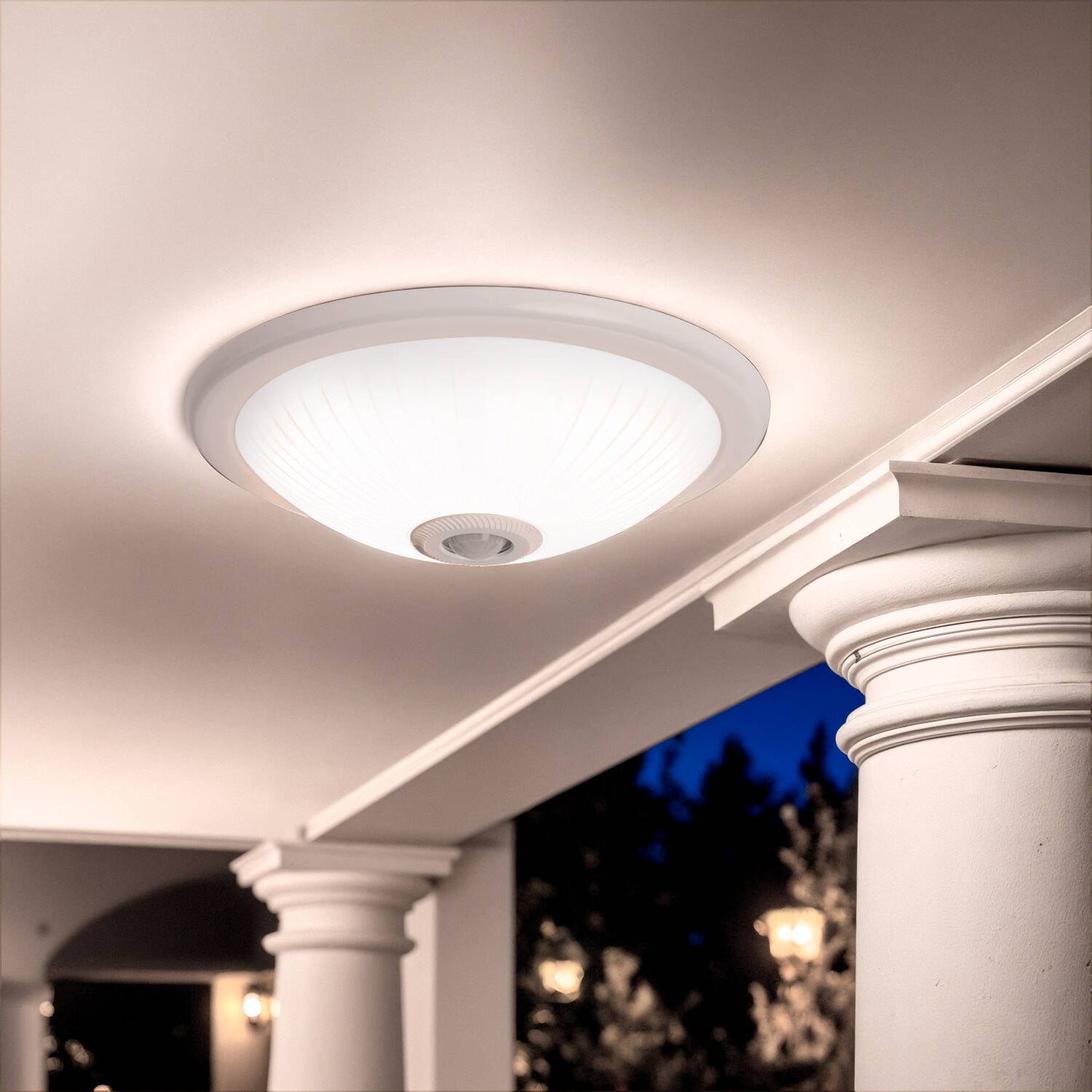 Plafón LED Techo 2x E27 Circular con Sensor de Movimiento PIR y Crepuscular Design