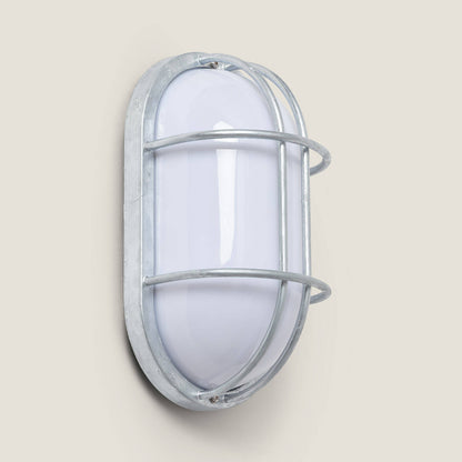 Plafón Oval para Exterior 260x146 mm Hublot Fjord Acero Galvanizado