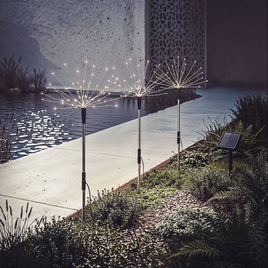 Set de 3 Pinchos LED Exterior Solar Diente de Leon