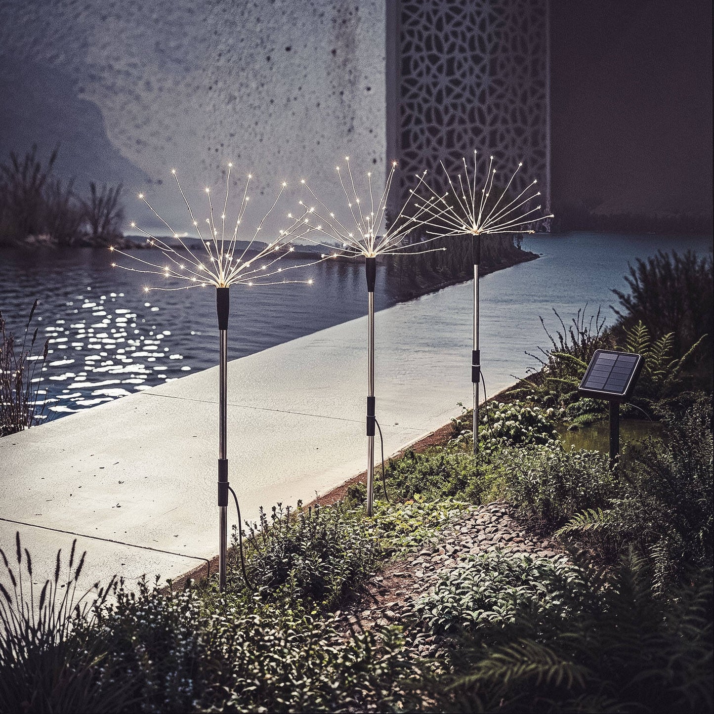 Set de 3 Pinchos LED Exterior Solar Diente de Leon