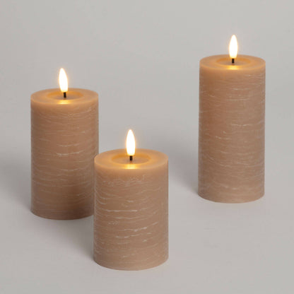 Set de 3 Velas LED de Cera Cilíndricas Amara