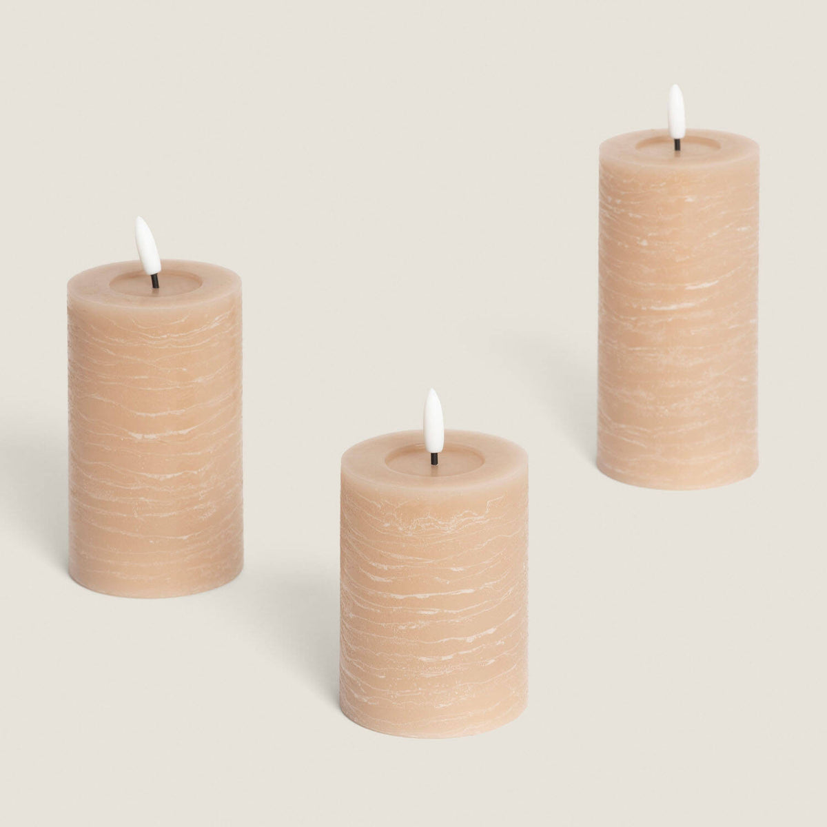 Set de 3 Velas LED de Cera Cilíndricas Amara