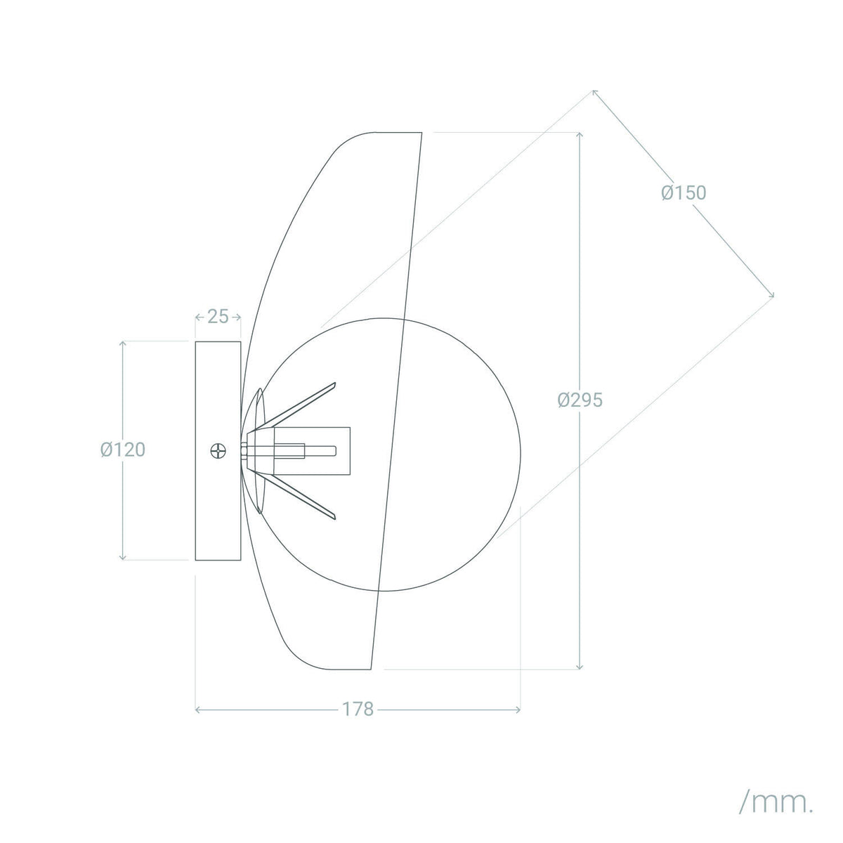 Aplique de Pared Metal y Cristal Bera