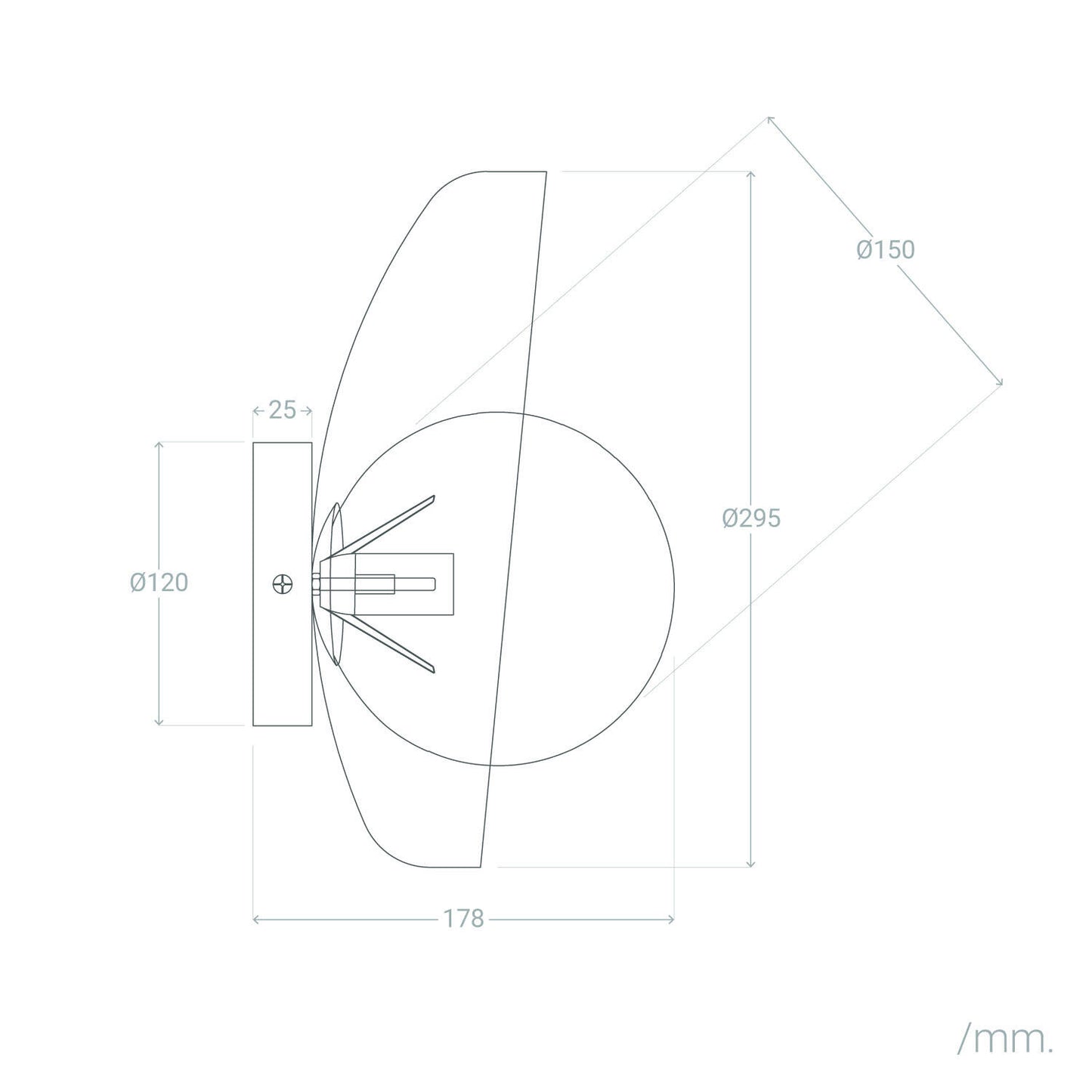 Aplique de Pared Metal y Cristal Bera