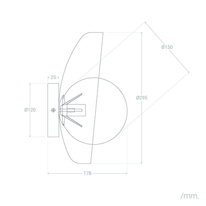 Aplique de Pared Metal y Cristal Bera
