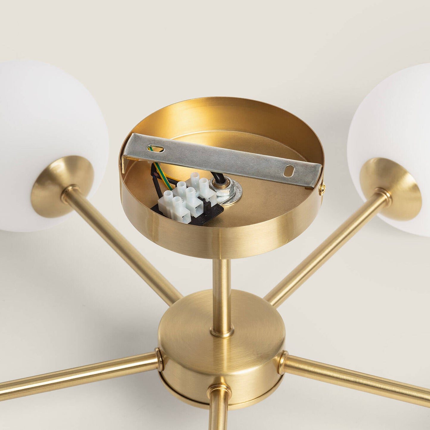 Lámpara de Techo Metal y Cristal Moonlight Brass 5 Focos