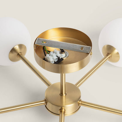 Lámpara de Techo Metal y Cristal Moonlight Brass 5 Focos