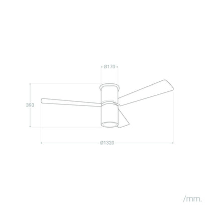 Ventilador de Techo Formentera Gris Aspas Reversibles 132cm Motor AC LEDS-C4 30-4393-N3-M1