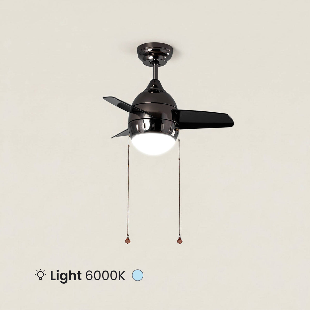 Ventilador de Techo LED Negro 66cm Modern