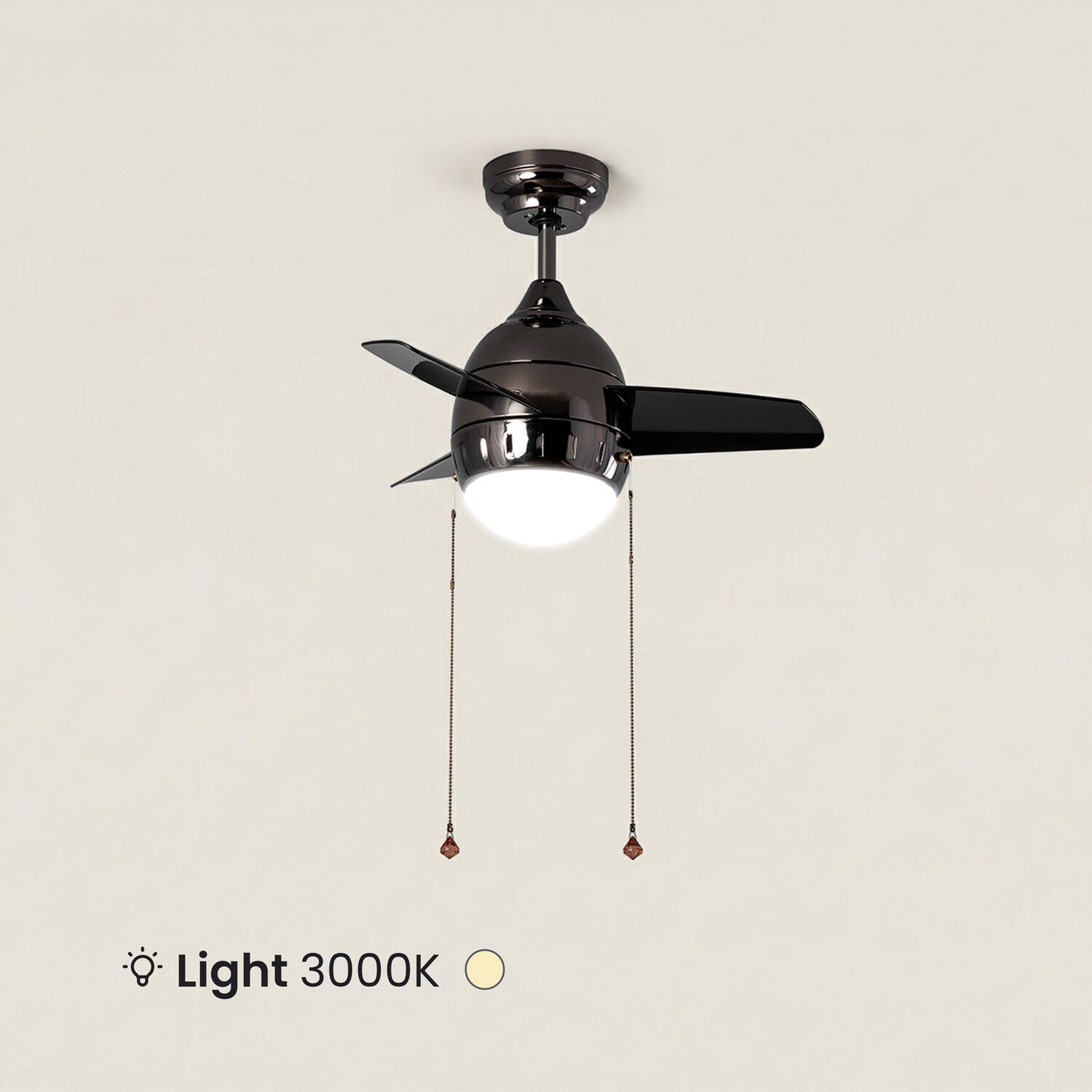 Ventilador de Techo LED Negro 66cm Modern