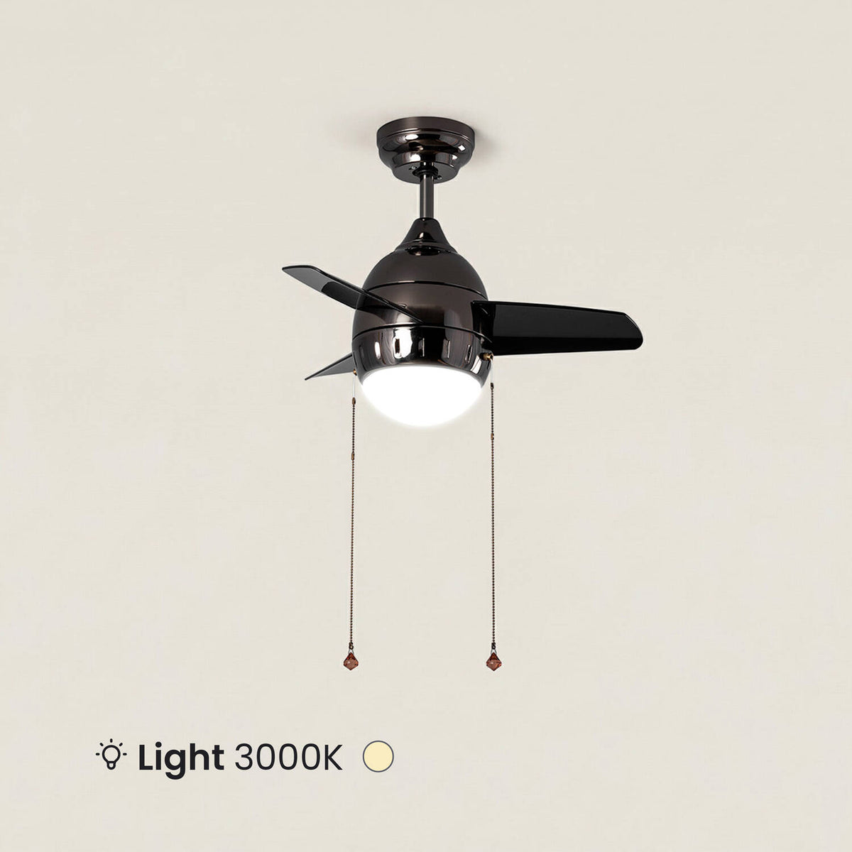 Ventilador de Techo LED Negro 66cm Modern