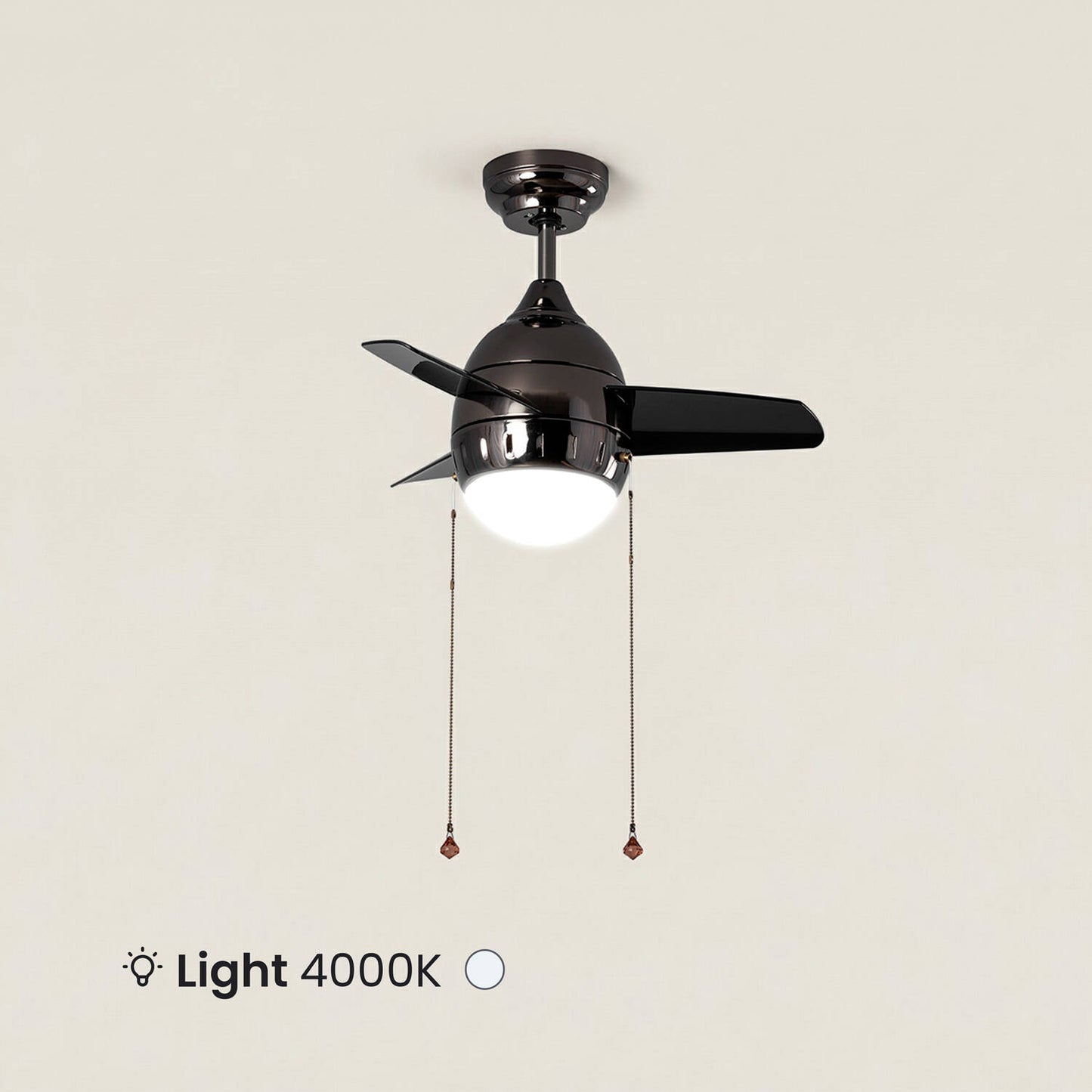 Ventilador de Techo LED Negro 66cm Modern