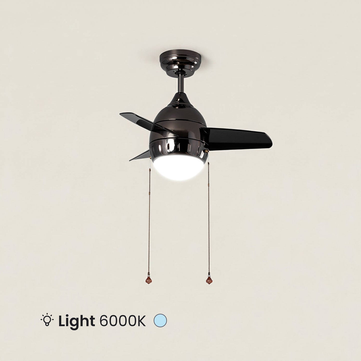 Ventilador de Techo LED Negro 66cm Modern