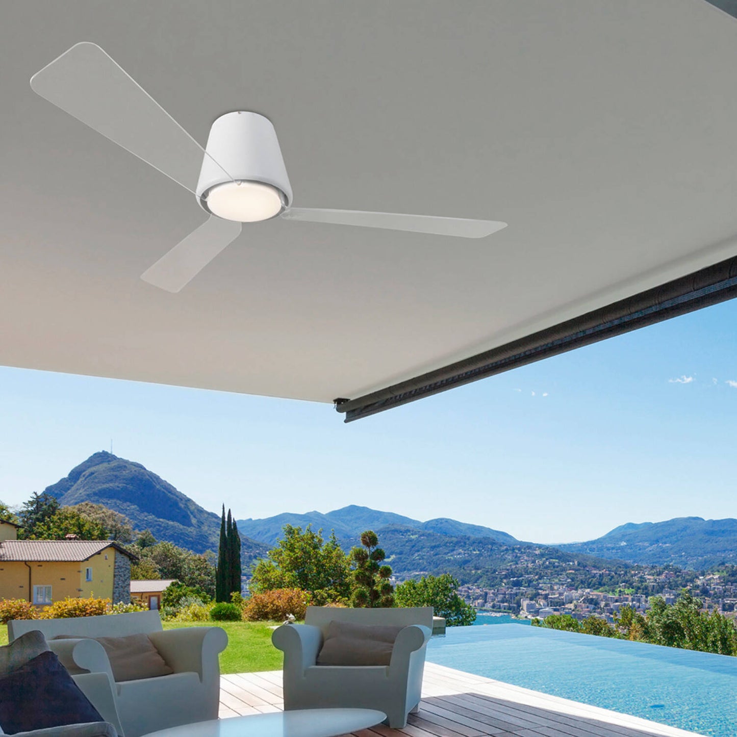 Ventilador de Techo Silencioso Garbí Blanco 132cm Motor DC LEDS-C4 30-5378-14-F9