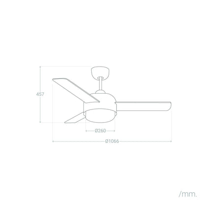 Ventilador de Techo Silencioso Klar Beige Aspas Reversibles 106.6cm Motor DC LEDS-C4 30-4864-16-F9