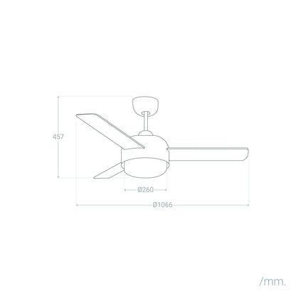 Ventilador de Techo Silencioso Klar Beige Aspas Reversibles 106.6cm Motor DC LEDS-C4 30-4864-16-F9